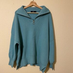 Blue Quarter-Zip Sweater